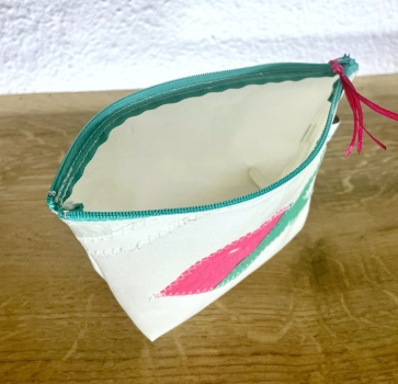 Segeltuchtäschchen mit Fisch pink/grüntürkis